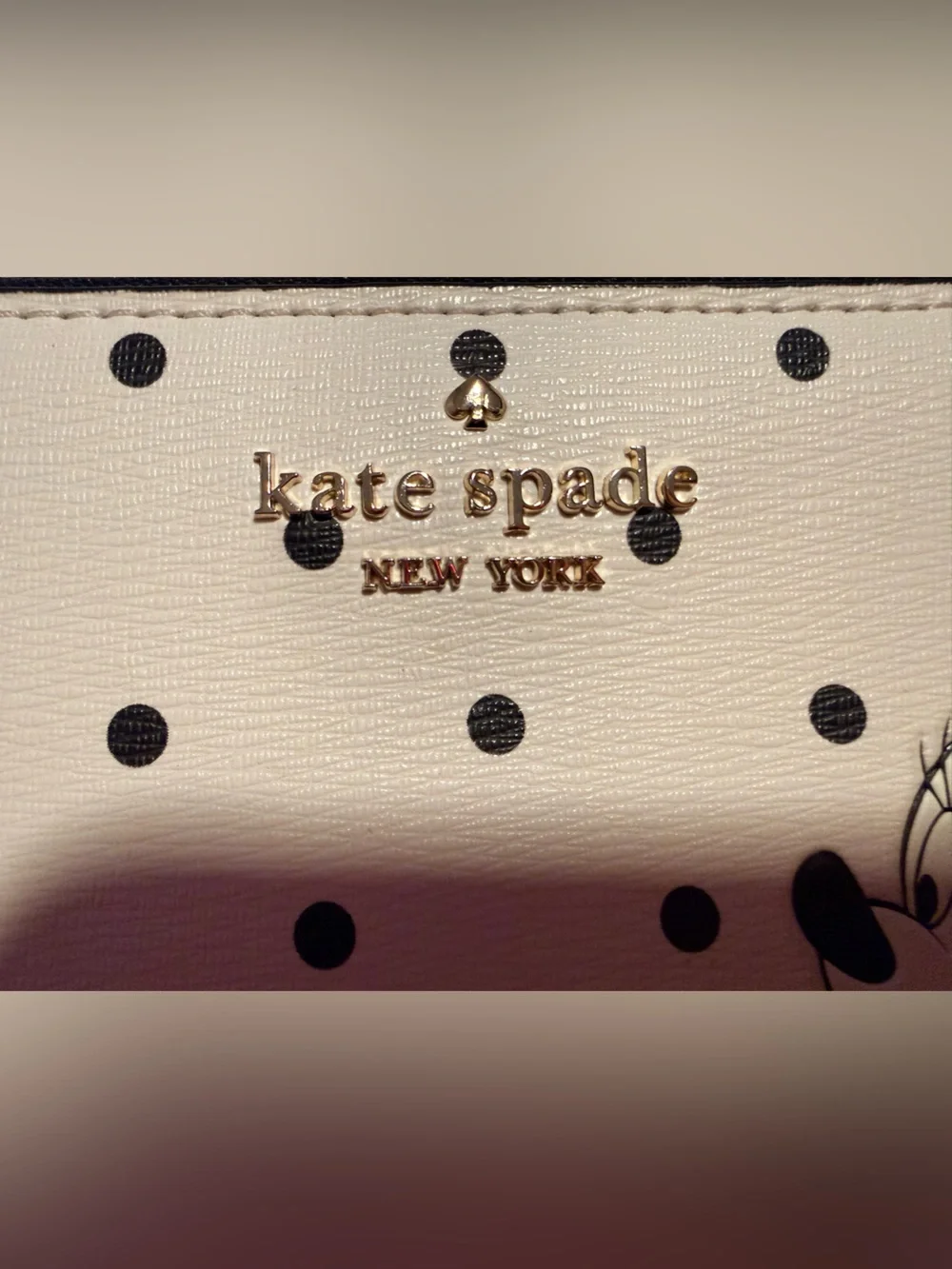 Kate Spade Minnie Mouse Polka Dot Zip Wallet - White, Black, Red